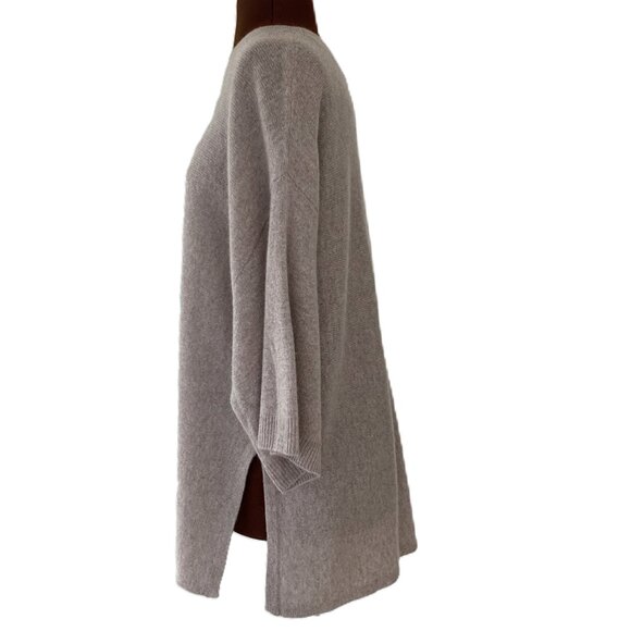 Taupe Cashmere Tunic Sweater with Side Slits - Picture 6 of 6